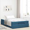 vidaXL Estrutura de cama com colch&atilde;o com colch&atilde;o 2 pcs Azul Veludo