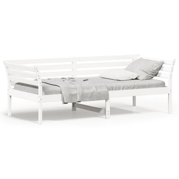 vidaXL Sof&aacute;-cama sem colch&atilde;o 90x200 cm madeira de pinho maci&ccedil;a branco