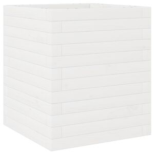 vidaXL Vaso/floreira de jardim 40x40x46 cm madeira pinho maci&ccedil;a branco