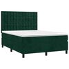 vidaXL Cama box spring c/ colch&atilde;o/LED 140x200 cm veludo verde-escuro