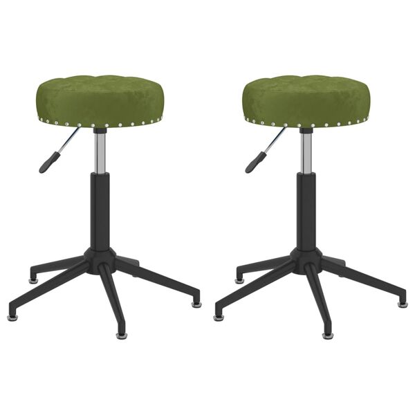 vidaXL Cadeiras de jantar girat&oacute;rias 2 pcs veludo verde-claro