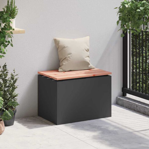 vidaXL Banco de jardim Preto 60 x 40 x 43 cm