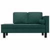 vidaXL Chaise longue com almofad&otilde;es e rolo tecido verde-escuro