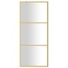 vidaXL Divis&oacute;ria de chuveiro 90x195 cm vidro transparente ESG dourado