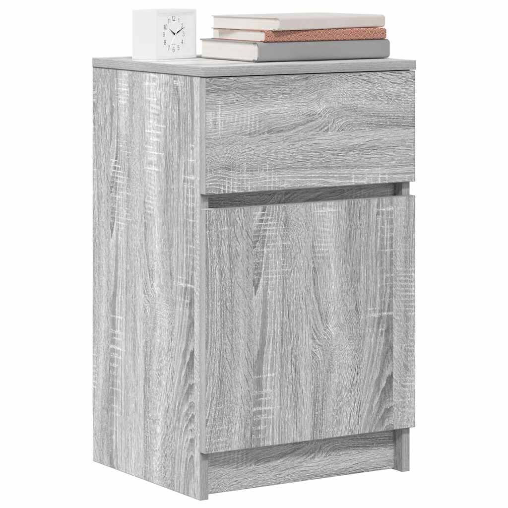 vidaXL Mesa de cabeceira 2 pcs derivados de madeira cinzento sonoma