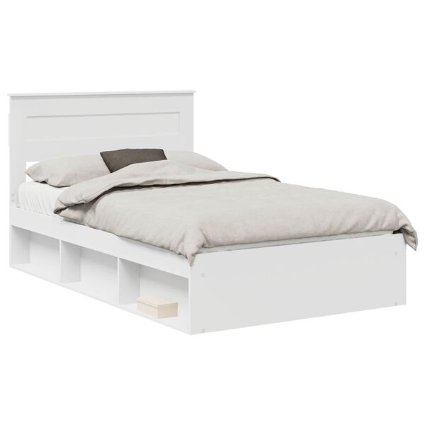 vidaXL Estrutura da Cama com cabeceira Branco 120 x 190 cm