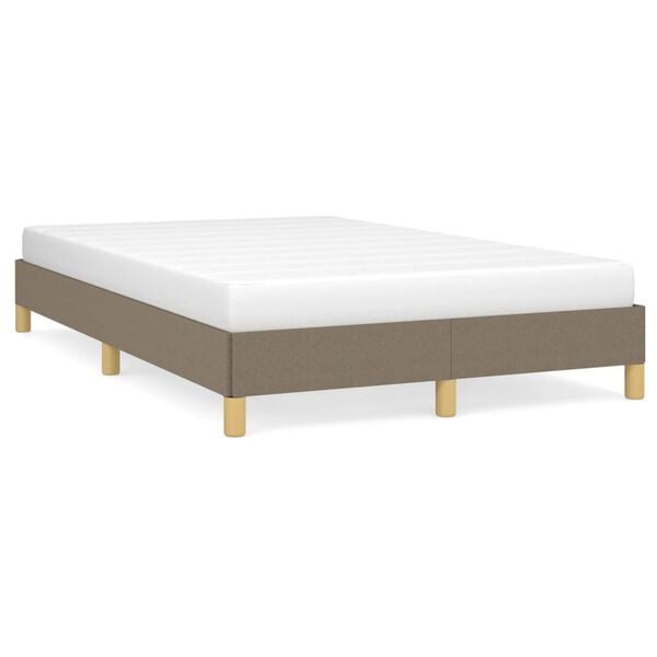 vidaXL Estrutura cama sem colch&atilde;o 120x200 cm tecido cinza-acastanhado