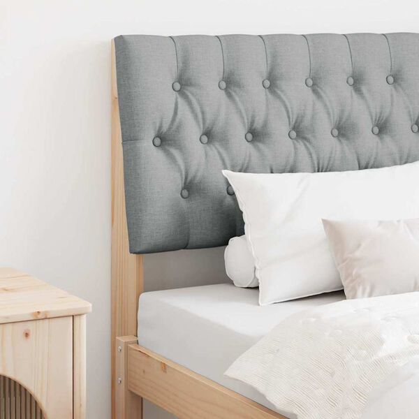 vidaXL Cabeceira estofada Cinzento-claro 90 cm