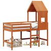 vidaXL Estrutura de cama loft Castanho Cera 90 x 190 cm