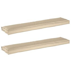 vidaXL Conjunto de Almofadas para Palete 2 pcs Bege 180 x 40 x 8 cm