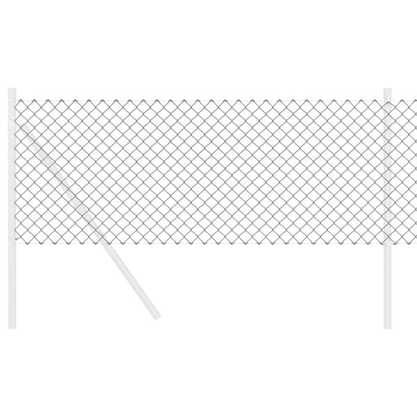 vidaXL Cerca de Malha Cinzeto 25 x 0,6 m A&ccedil;o