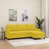 vidaXL Sof&aacute; de 3 lugares com apoio de p&eacute;s 180 cm veludo amarelo