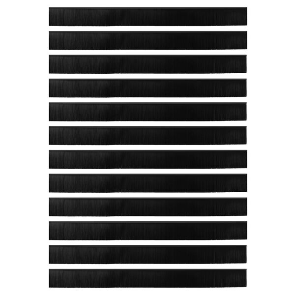 vidaXL Selos de Escovas para Porta Auto-adesivos 12 pcs Preto 100 cm