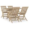 vidaXL 5 pcs conjunto de jantar p/ jardim madeira de teca maci&ccedil;a cinza