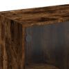 vidaXL Mesa de centro c/ portas de vidro 102x50x42 cm carvalho fumado