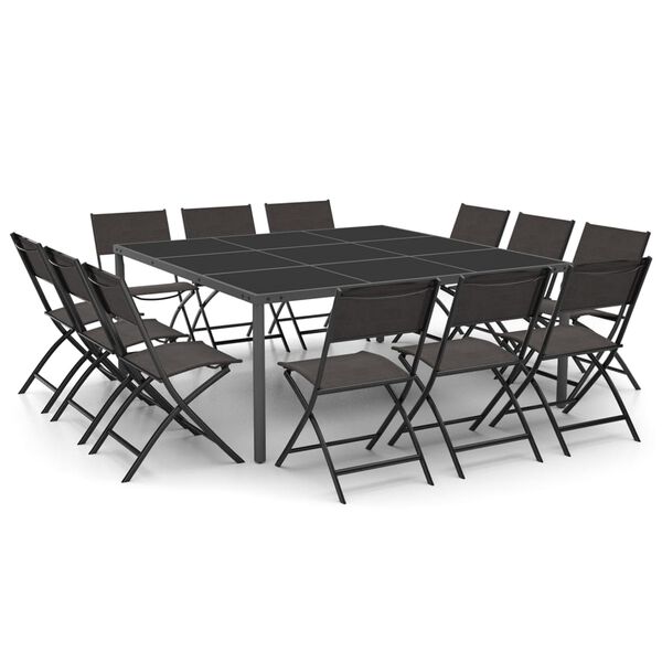 vidaXL 13 pcs conjunto de jantar para exterior a&ccedil;o