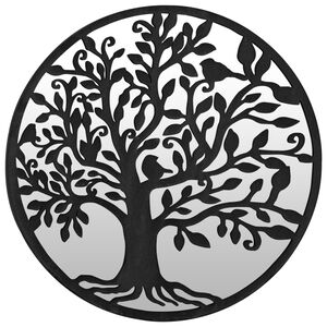 vidaXL Espelho em ferro redondo p/ uso no interior 60x2,5 cm preto