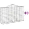 vidaXL Cestos gabi&atilde;o arqueados 6pcs 200x50x120/140cm ferro galvanizado