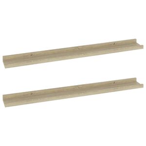 vidaXL Prateleiras de parede 2 pe&ccedil;as Carvalho Sonoma 80x9x3 cm