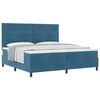vidaXL Cama Box com cabeceira Azul Escuro 200 x 200 cm Veludo