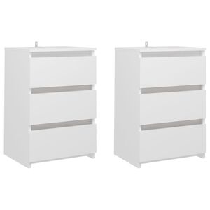 vidaXL Mesas de cabeceira 2 pcs 40x35x62,5 cm derivados madeira branco
