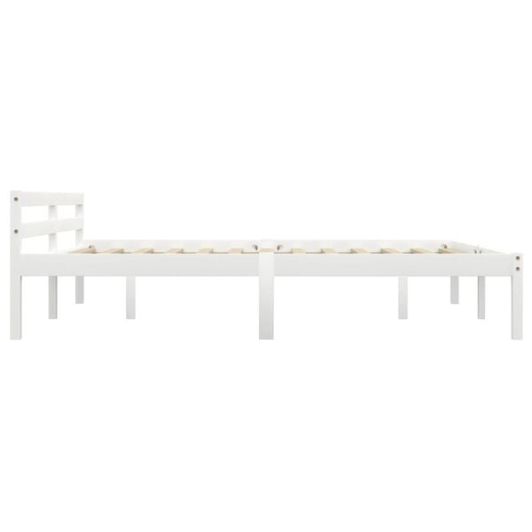 vidaXL Estrutura de cama 180x200 cm pinho maci&ccedil;o branco