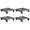 vidaXL Bases com rodas p/ vasos 4 pcs madeira de cedro 25x25 cm