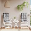 vidaXL Almofad&otilde;es cadeira encosto alto 2 pcs oxford xadrez cinzento