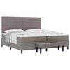 vidaXL Cama Box com cabeceira Cinzento-acastanhado 200 x 200 cm tecido
