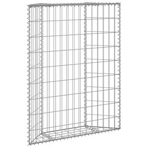 vidaXL Canteiro elevado/cesto gabi&atilde;o trap&eacute;zio 80x20x100 cm a&ccedil;o galvan.
