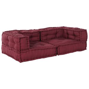 vidaXL Sof&aacute; modular de 2 lugares 140x70x36 cm tecido castanho
