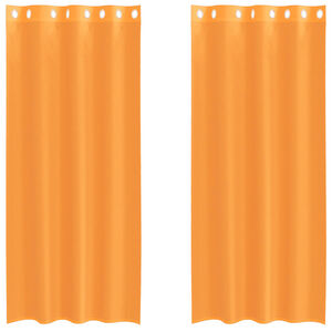 vidaXL Cortinas de voile com ilh&oacute;s 2 pcs laranja 140x245 cm
