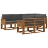 vidaXL Conjunto de Sof&aacute;s para Exterior 7 pcs Natural e Antracite