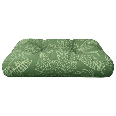 vidaXL Almofadão para sofá de paletes 50x50x12 cm tecido padrão folhas