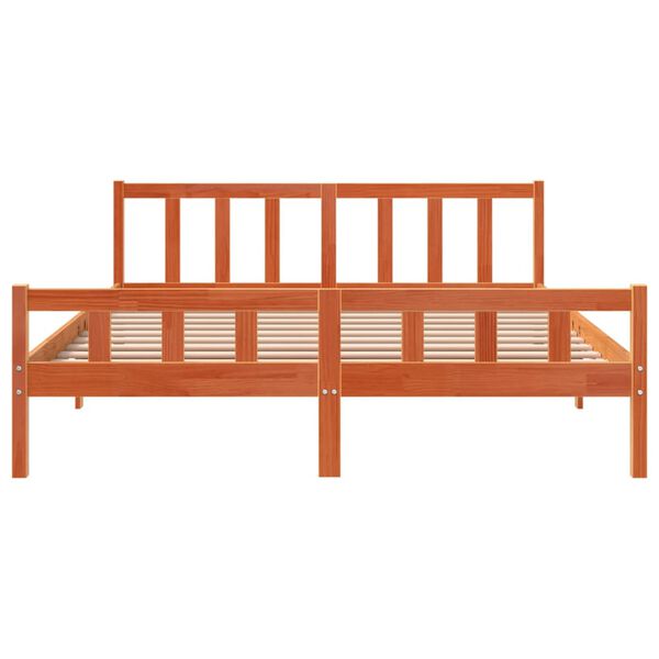 vidaXL Cama sem colch&atilde;o 160x200 cm madeira pinho maci&ccedil;o castanho-mel