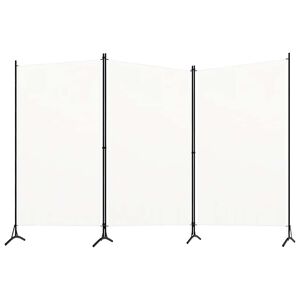 vidaXL Divis&oacute;ria de quarto com 3 pain&eacute;is 260x180 cm tecido branco