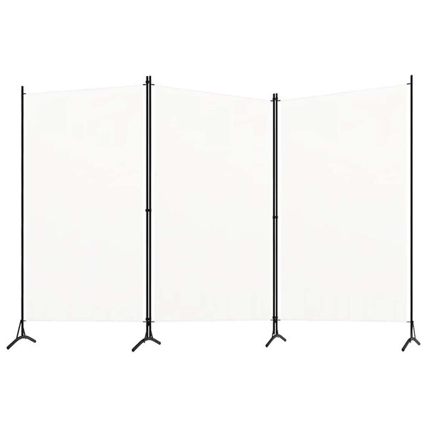 vidaXL Divis&oacute;ria de quarto com 3 pain&eacute;is 260x180 cm tecido branco