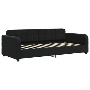 vidaXL Sof&aacute;-cama 90x190 cm veludo preto