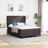 vidaXL Cama Box com colch&atilde;o Castanho escuro 140 x 190 cm tecido