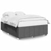 vidaXL Estrutura de cama sem colch&atilde;o 140x190 cm tecido cinzento-escuro