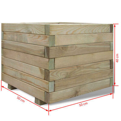 vidaXL Vaso/floreira quadrado 50x50x40 cm madeira