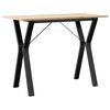 vidaXL Mesa de jantar estrutura em Y 100x50x75cm pinho e a&ccedil;o