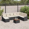 vidaXL Conjunto de Sofá de Jardim 9 pcs Preto e branco