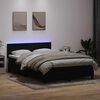 vidaXL Cama box spring c/ colch&atilde;o e LED 140x210 cm veludo preto
