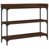 vidaXL Mesa consola c/ prateleiras 100x30x80 cm carvalho castanho
