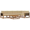 vidaXL Conjunto de Sof&aacute;s para Exterior 6 pcs Natural e Bege