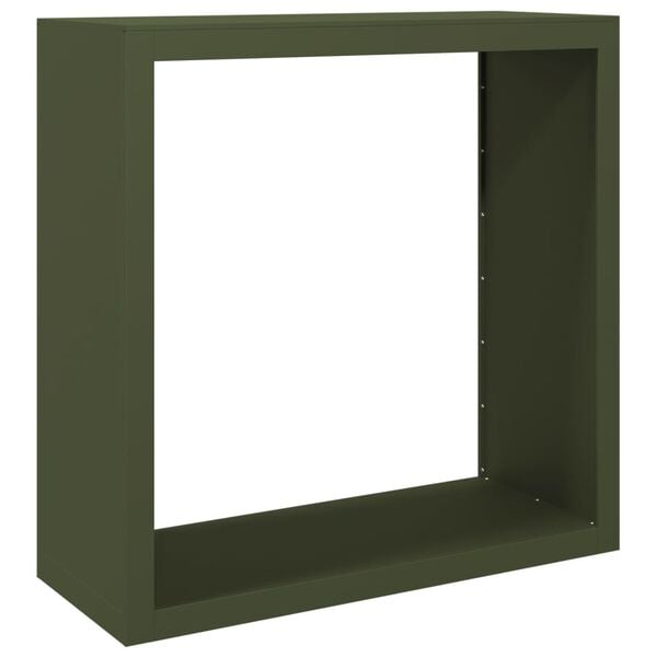 vidaXL Suporte para lenha 100x40x100 cm a&ccedil;o verde