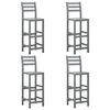 vidaXL Bancos de bar 4 pcs madeira de ac&aacute;cia maci&ccedil;a cinzento