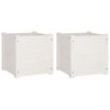 vidaXL Vasos/floreiras de jardim 2 pcs 40x40x40 cm pinho maci&ccedil;o branco