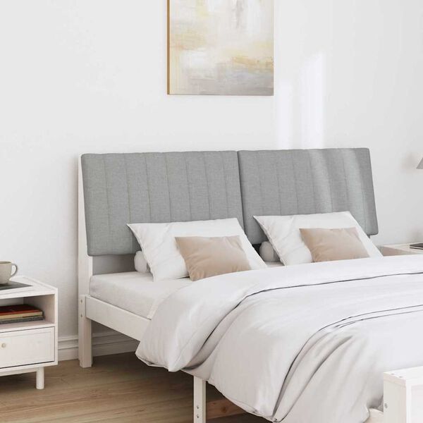 vidaXL Cabeceira estofada Cinzento-claro 150 cm